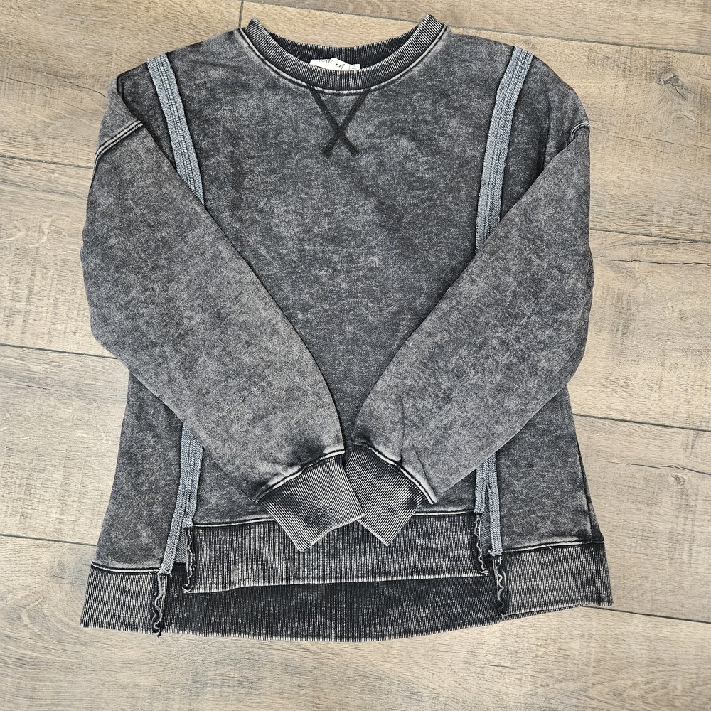 Black Acid Washed Sweatshirt